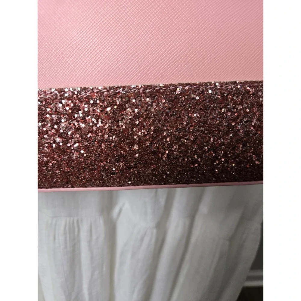 NWT Kate Spade New York Greta Court Ramey Flash Glitter Pink Leather Crossbody S